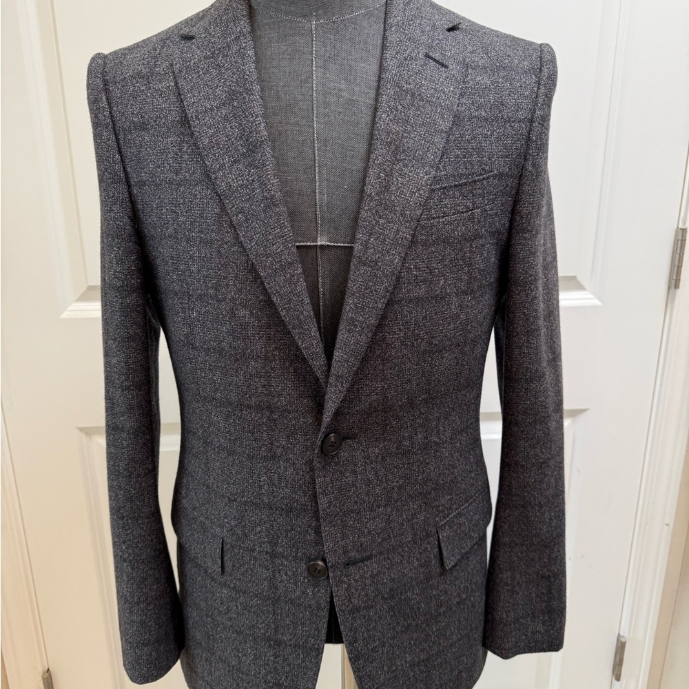 Z Zegna Charcoal Windowpane Blazer